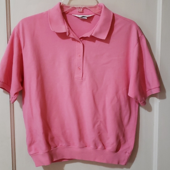 Lands' End Tops - Vintage 90s Lands' End Preppy Pink Polo